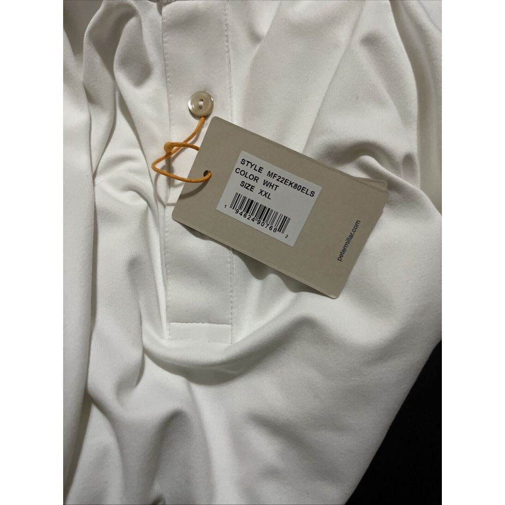 Peter Millar Men's Lyons Performance Jersey Sport White Long-Sleeve Polo Sz XXL - Picture 12 of 13
